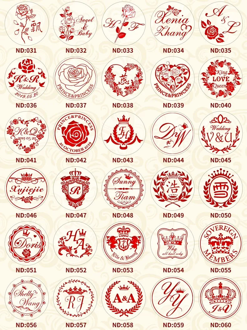 Ornament wreath Name Wedding Customized Wax Stamp Initial stamp,DIY Ancient Seal Retro Stamp,Personalized designVintage Wax Seal-Serilas