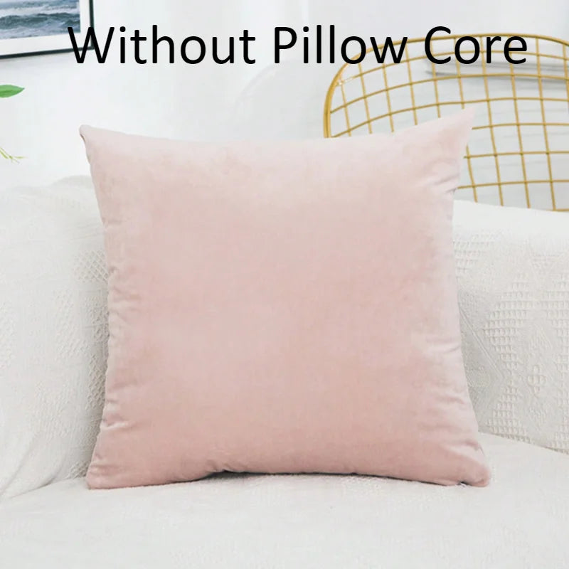 Velvet Solid Color Skin-friendly Pillow Cover Cushion Cover (excluding Filling) Living Room Sofa Decoration Cushion Cover-Serilas
