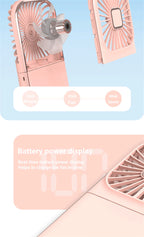 Foldable Hanging Neck Fan Cooling Desktop Refrigeration Handheld USB Mini Fan Camping Mute Ventilador Air Cooler for Sports-Serilas