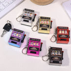 Retro Mini Fruit Machine Keychain Game Winning Best Friend Gift Toy Key Holder Coin Games Console Creative Slot Casino Model-Serilas
