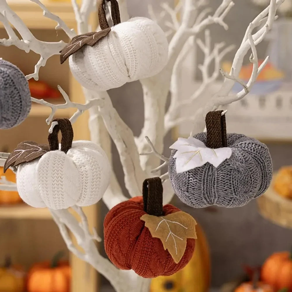 9cm Small Pumpkins Home Decor Knit Knitted Pumpkin Reusable Seasonal Charm Cozy Warm Decorative Ornaments Crochet Pumpkins-Serilas