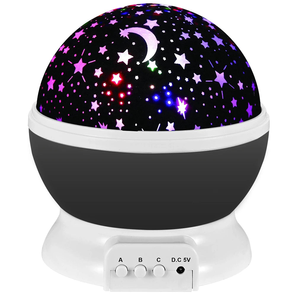 Night Lamp Projector Starry Sky Night Light Projector Baby Lamp Decor Rotating Starry Nursery Moon Galaxy Projector Table Light-Serilas