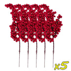 Christmas Red Berries Branch  Artificial Holly Berry Stamen Wreath DIY Foam Fake Flower Ornaments for Xmas Tree Party Home Decor-Serilas