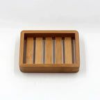 Portable Wooden Natural Bamboo Soap Dishes Tray Holder Storage Soap Rack Plate Container Bathroom Accessories  Storage Organizer-Serilas