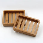 Portable Wooden Natural Bamboo Soap Dishes Tray Holder Storage Soap Rack Plate Container Bathroom Accessories  Storage Organizer-Serilas