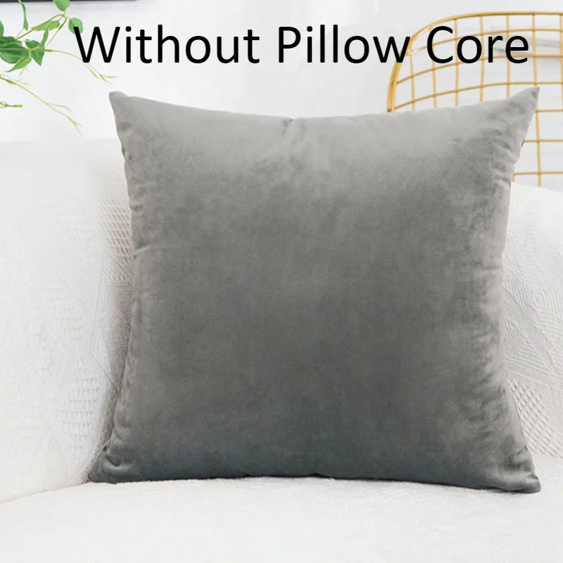 Velvet Solid Color Skin-friendly Pillow Cover Cushion Cover (excluding Filling) Living Room Sofa Decoration Cushion Cover-Serilas