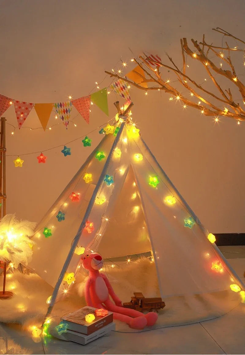 LED Lights String Star Garland Lamp USB/Battery Powered For Living Room Outdoor Garden Camping Wedding Christmas Party Decor-Serilas