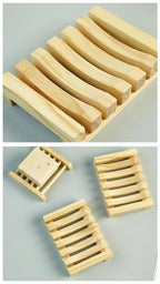 Natural Bamboo Soap Holder Wooden Bathroom Soap Storage Rack Prevent Mildew Soap Draining Box Organizers Bathroom Accessories-Serilas