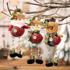 Christmas Tree Decorations, Plush Hanging Ornaments for Holiday Party, Santa Claus Snowman Reindeer Christmas Home Decoration-Serilas