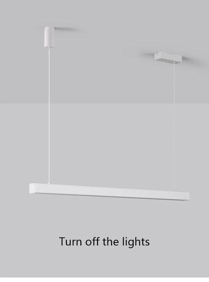 Modern LED linear chandelier for dining room office white bar pendant lights kitchen island lighting black minimalist lamp