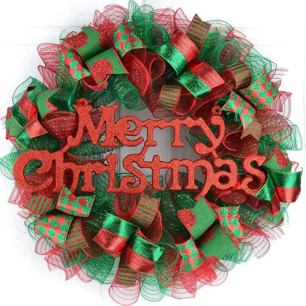 Christmas Tree Decorations Ribbon Mesh Ribbon for Wreath Bow Garland 2025 Christmas Decor Home Decor Gifts Navidad New Year 2026-Serilas