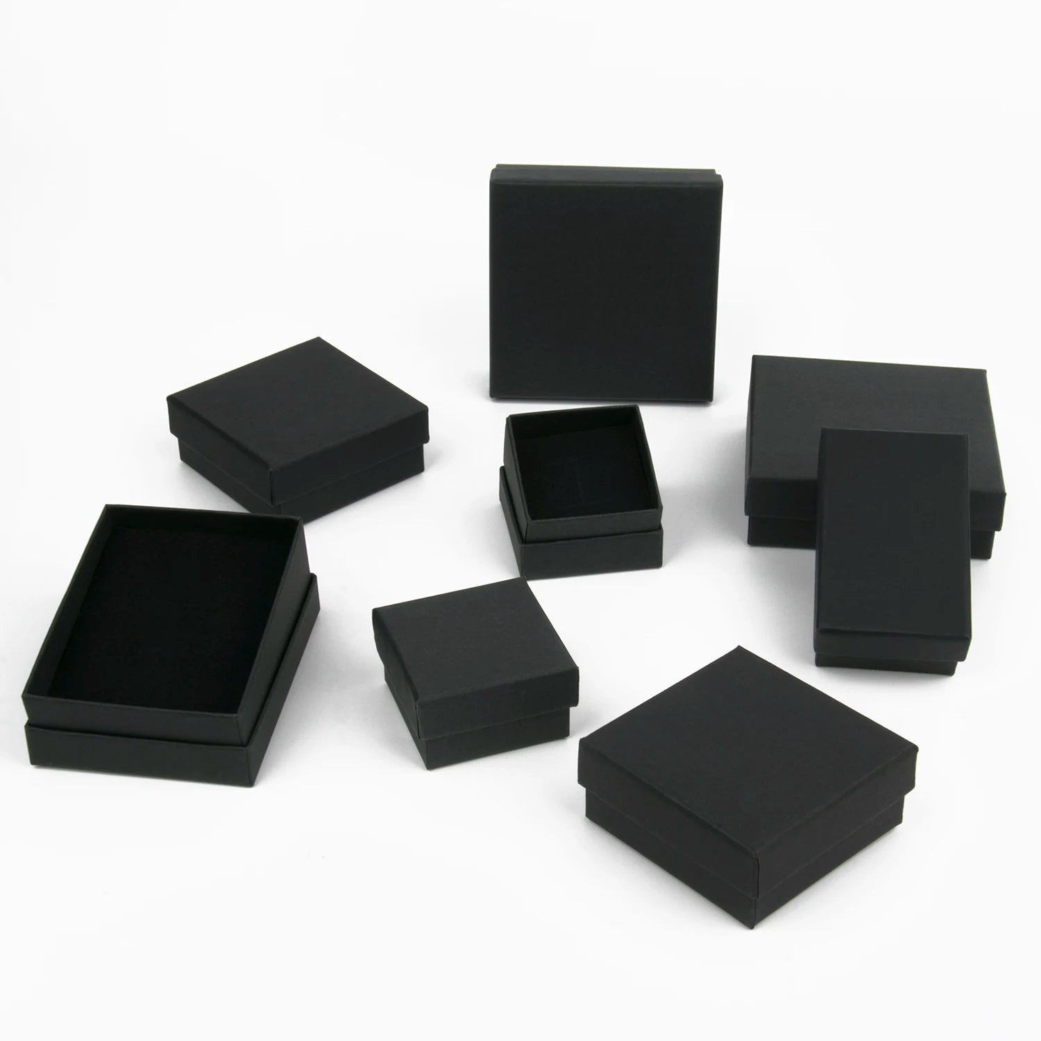 1PCS Black Square Jewelry Display Gifts Box Organizer Engagement for Ring Earring Brooch Necklace Bracelet Packaging Boxes-Serilas