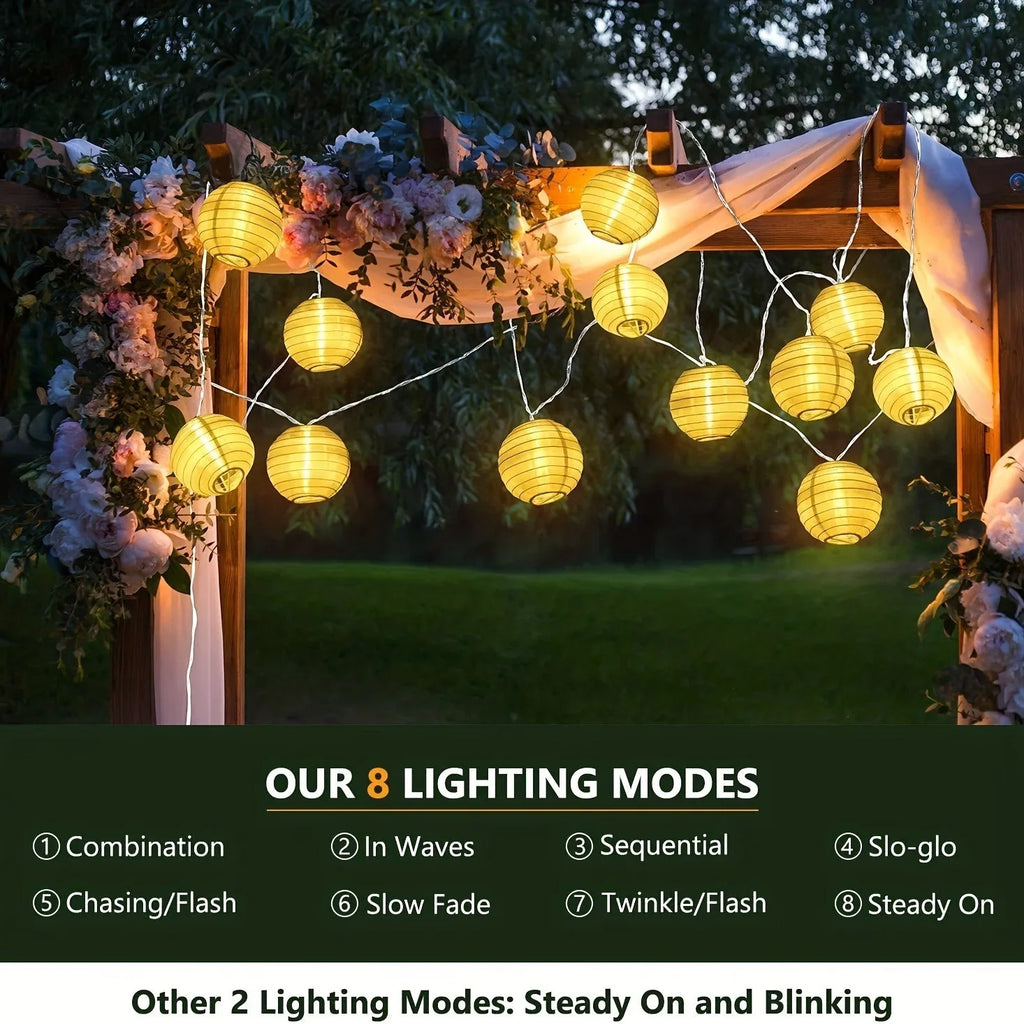 LED Solar Lantern String Lights Outdoor Garland Fairy Lights Solar Powered Garden Decorative Light for Christmas Wedding Party-Serilas