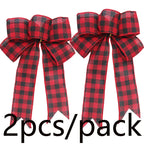 ?2pcs/pack?Christmas Tree Wreath Decoration Butterfly Knot Linen Butterfly Knot Christmas Tree Decoration DIY Handmade Materials-Serilas