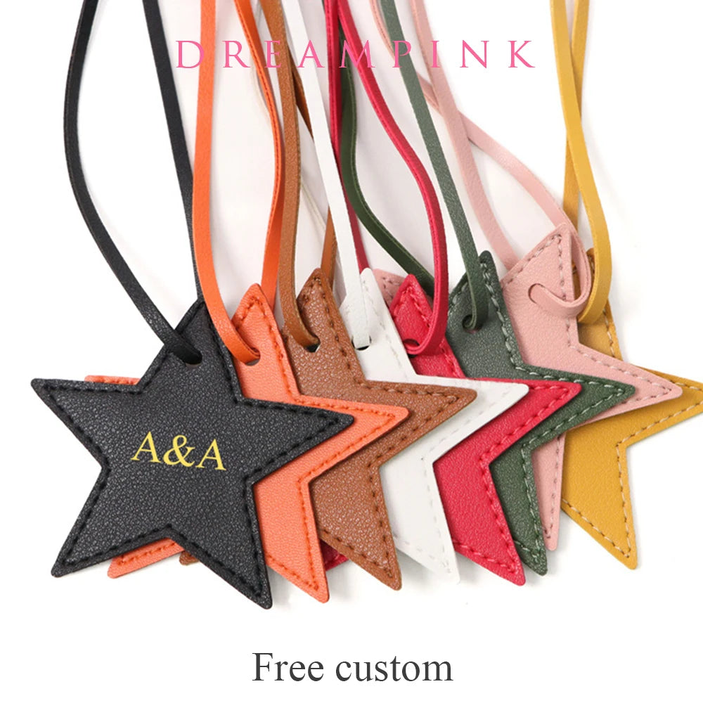 Personalized Letter Lucky Star Pendants For Bags Popular DIY Gift Custom Name Women Bag Charm Accessories Fashion Car Ornament-Serilas