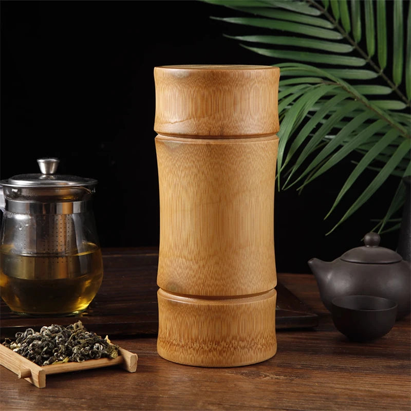Natural Bamboo Food Storage Box Tea Nut Spice Storage Box Tea Canister Eco-friendly Organizer Jar Kitchen Containers-Serilas