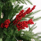 Christmas Red Berries Branch  Artificial Holly Berry Stamen Wreath DIY Foam Fake Flower Ornaments for Xmas Tree Party Home Decor-Serilas