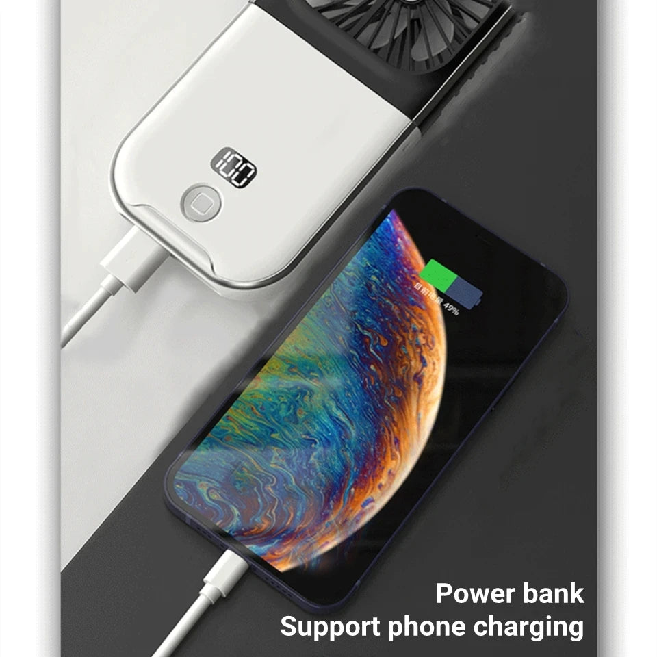 Foldable Hanging Neck Fan Cooling Desktop Refrigeration Handheld USB Mini Fan Camping Mute Ventilador Air Cooler for Sports-Serilas