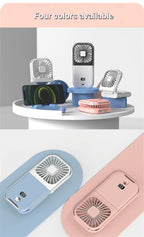 Foldable Hanging Neck Fan Cooling Desktop Refrigeration Handheld USB Mini Fan Camping Mute Ventilador Air Cooler for Sports-Serilas