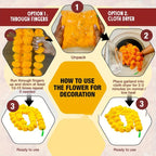 Marigold Flower Garlands 1.5m Artificial Flower Garland Indian DécorPooja Diwali Fiesta Day of The Dead Christmas Events Decor-Serilas