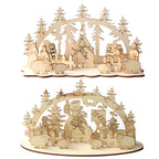 Christmas Wooden Ornaments Snowman Church Christmas Desktop Ornaments New Year Xmas Party Decorations for Home Navidad Gifts-Serilas