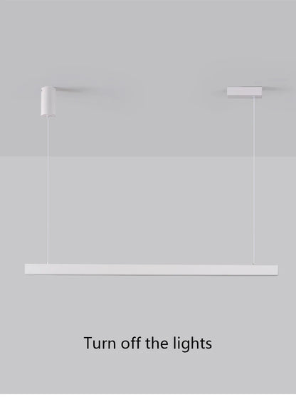 Modern LED linear chandelier for dining room office white bar pendant lights kitchen island lighting black minimalist lamp