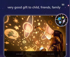 Starry Projector Night Light Rotating Sky Moon Lamp Galaxy Lamp Home Bedroom Decoration Starlight Christmas Lights for Kids Gift-Serilas