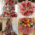 Christmas Tree Decorations Ribbon Mesh Ribbon for Wreath Bow Garland 2025 Christmas Decor Home Decor Gifts Navidad New Year 2026-Serilas