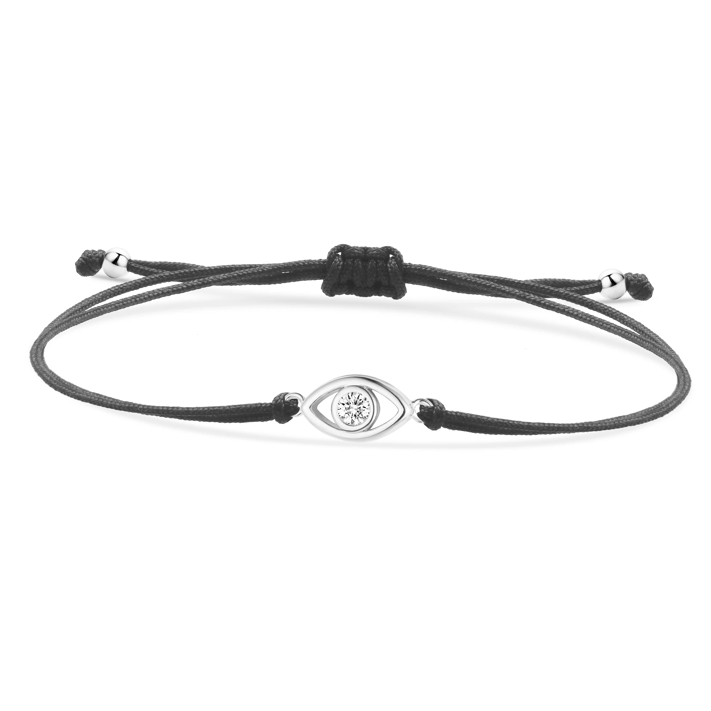 Single Cubic Zirconia Crystal Evil Eye Charm Bracelet Women Gold-plated Brass CZ Zircon Red String Kaballah Luck Protect Jewelry-Serilas