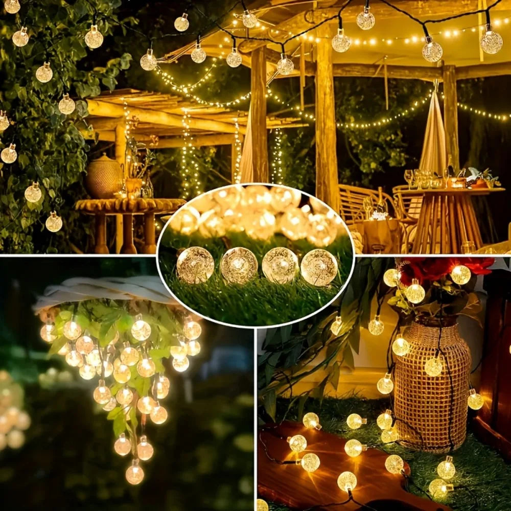 Solar Light String 200LED/100LED/20LED Solar Crystal Light String for Garden, Courtyard, Christmas Festival and Party Decoration-Serilas