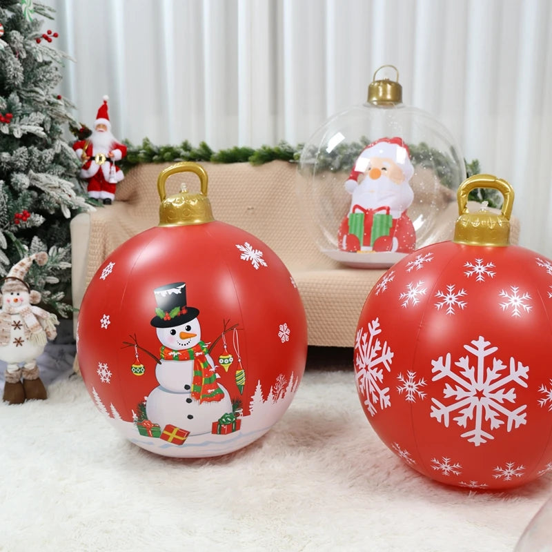 Christmas Giant Inflatable Christmas Ball Outdoor Inflatable Decor Snowman Santa Claus PVC Inflatable Decorated Transparent Ball-Serilas