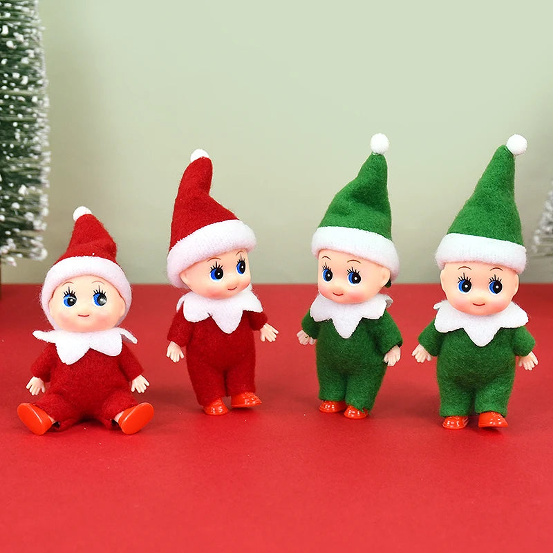 Christmas Baby Elf Dolls Mini Baby Pendants Merry Christmas Decor Gifts Festive Party Decoration Xmas Toys Gift For Kid Child-Serilas