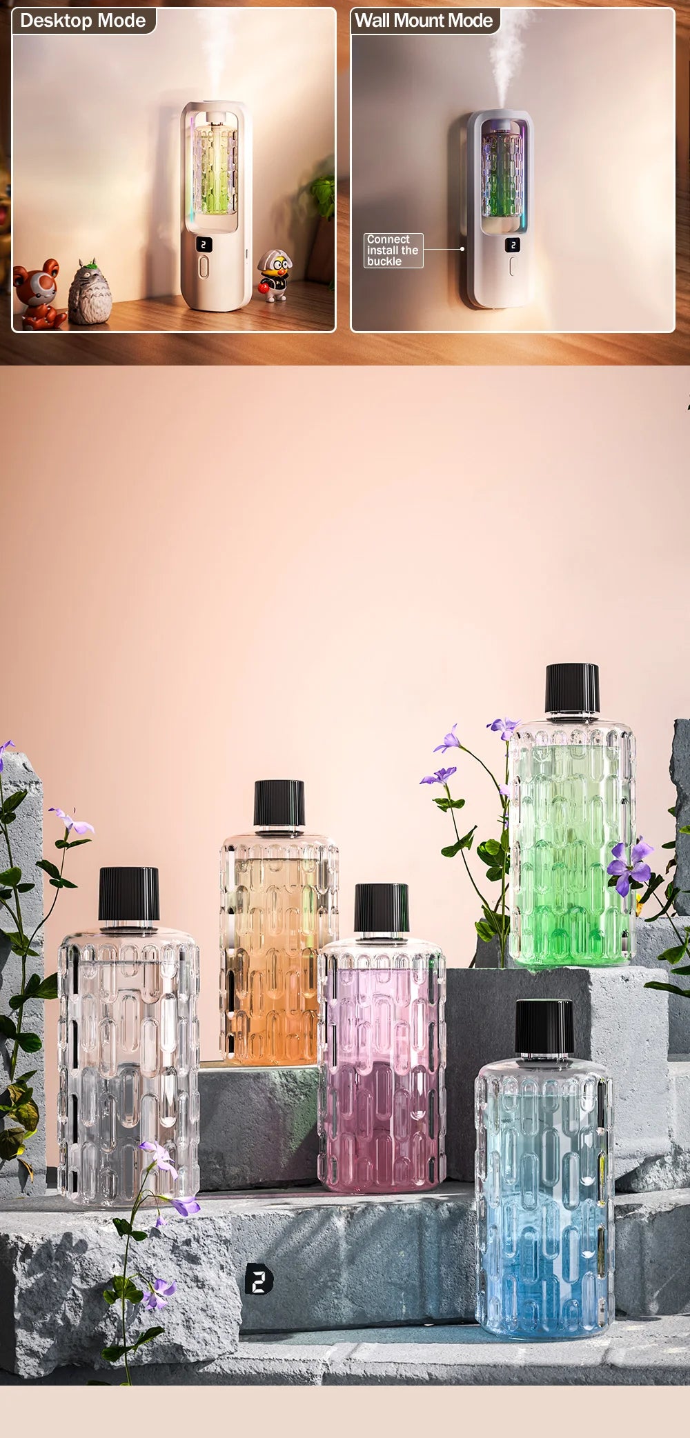 Automatic aromatherapy diffuser for eliminating odors, suitable for household use, with essential oil for air freshening.-Serilas