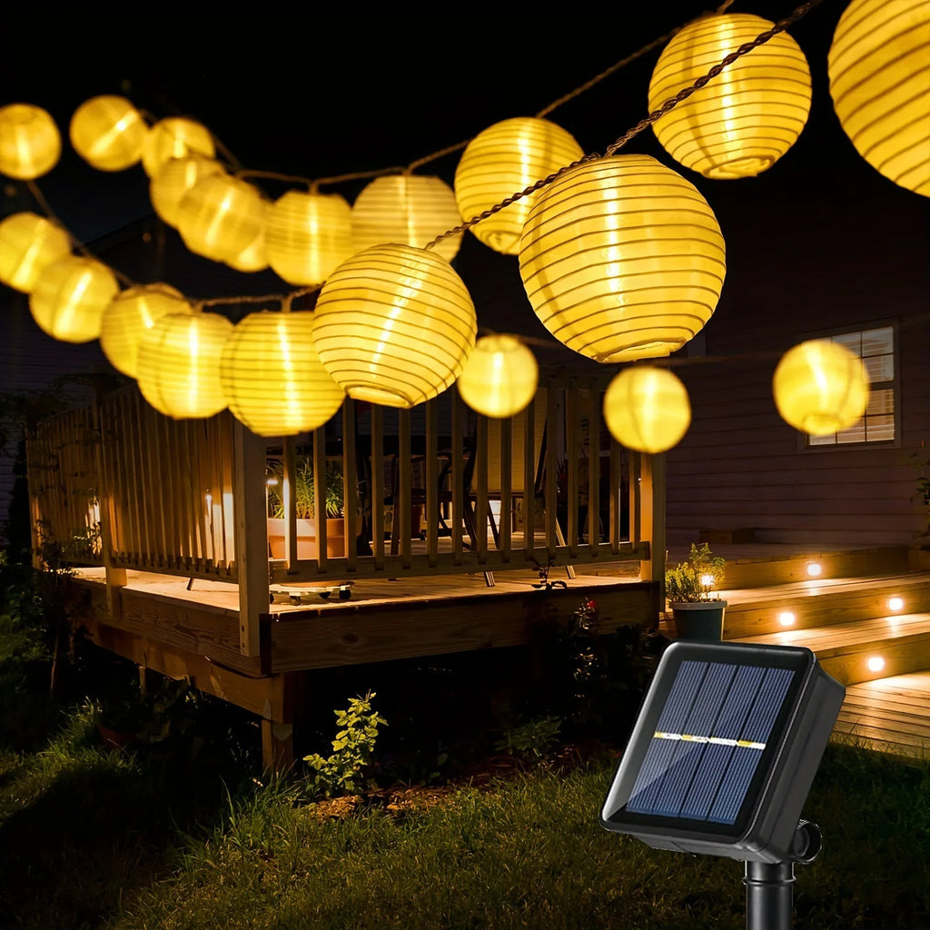LED Solar Lantern String Lights Outdoor Garland Fairy Lights Solar Powered Garden Decorative Light for Christmas Wedding Party-Serilas
