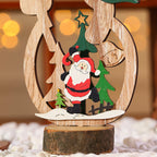 Christmas Decoration DIY Wooden Crafts Creative Ornaments Santa Claus Snowman Reindeer Christmas Desktop Decoration Gifts-Serilas
