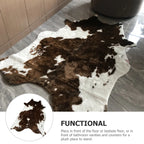 Simulated Cow Pattern Plush Carpet Area Rugs Bedside Keep Warm Print Imitation Home Floor Cushion Decorative-Serilas