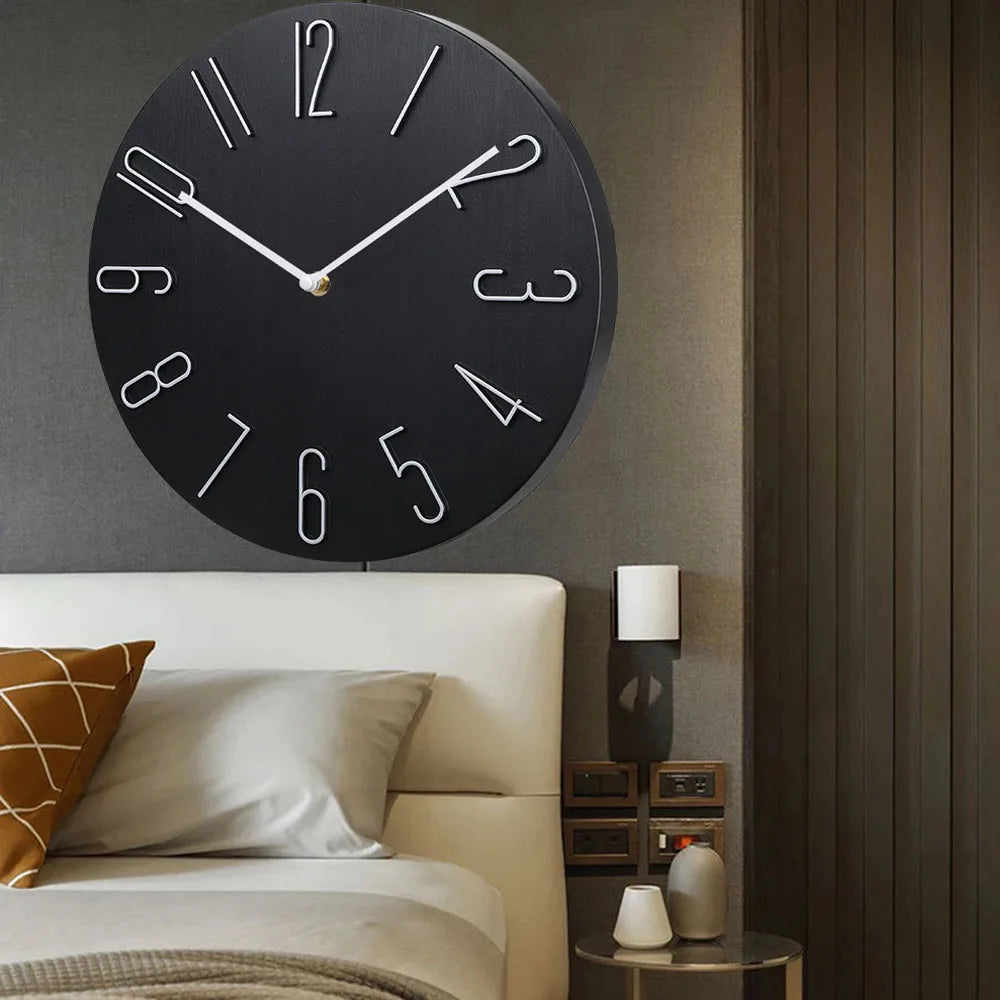 Wall clock living room household hanging fashion clock light luxury modern simple creative hanging wall ultra-quiet minimalist-Serilas