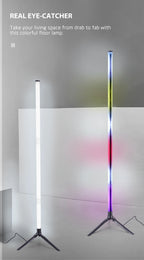 RGB LED Floor Lamp Remote APP Control Music Sync Corner Mood Lighting Smart Modern Mood Standing Lights for Bedroom Living Room-Serilas