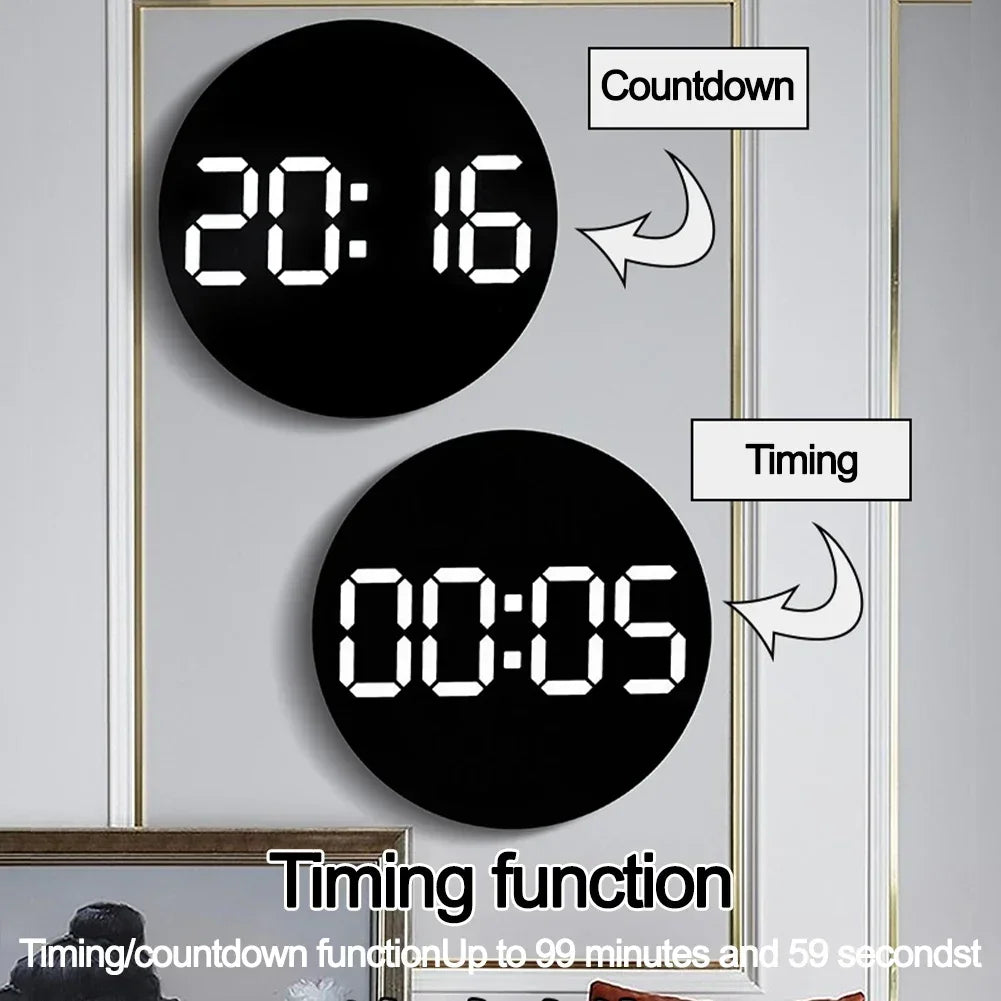Digital Wall Clocks Large Screen With Timing Countdown Function Clocks For Home Bedroom Living Room Office Home Decoration-Serilas