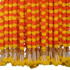 Marigold Flower Garlands 1.5m Artificial Flower Garland Indian DécorPooja Diwali Fiesta Day of The Dead Christmas Events Decor-Serilas