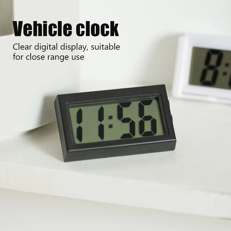 Electronic Wall Clock Stickable Large Screen Home Digital Display wall clock Mini Car Electronic Clock Room Desktop Table Clocks-Serilas