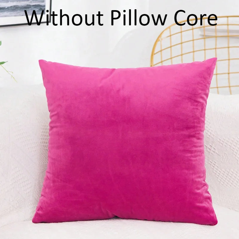 Velvet Solid Color Skin-friendly Pillow Cover Cushion Cover (excluding Filling) Living Room Sofa Decoration Cushion Cover-Serilas