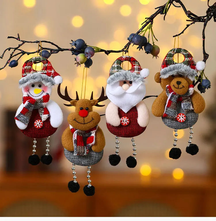 Christmas Cute Decorations Snowman Deer Christmas Tree Decorations Santa Claus Gifts Xmas Ornaments for New Year Party Supplies-Serilas