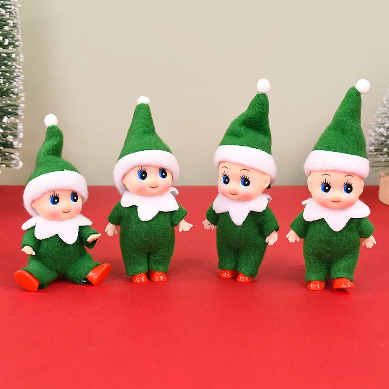 Christmas Baby Elf Dolls Mini Baby Pendants Merry Christmas Decor Gifts Festive Party Decoration Xmas Toys Gift For Kid Child-Serilas