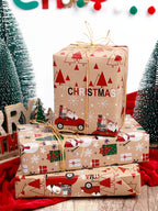 Christmas Gift Wrapping Paper Gift Wrapping Paper Christmas Trees Packaging Gift Paper Suitable for Birthdays and Festivals-Serilas