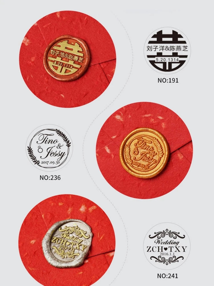 Ornament wreath Name Wedding Customized Wax Stamp Initial stamp,DIY Ancient Seal Retro Stamp,Personalized designVintage Wax Seal-Serilas