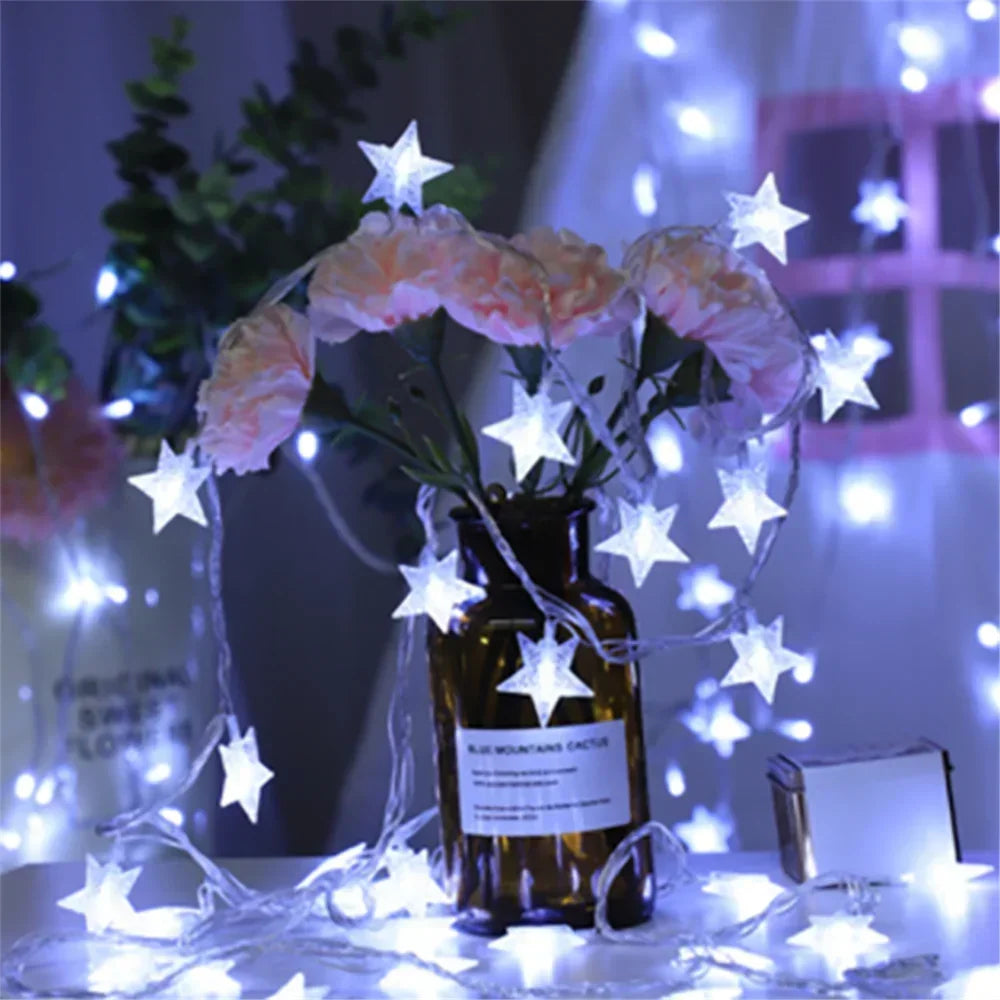LED String Lights Outdoor Star Chain Lights Garland Lights Bulb Fairy Lights Party Home Wedding Garden  Decor-Serilas