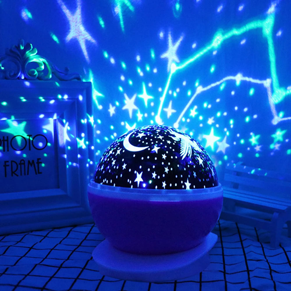 Night Lamp Projector Starry Sky Night Light Projector Baby Lamp Decor Rotating Starry Nursery Moon Galaxy Projector Table Light-Serilas