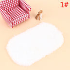 Dollhouse Miniature Plush Rug Carpet Mat Dolls House Living Room Furniture Decoration Accessories-Serilas