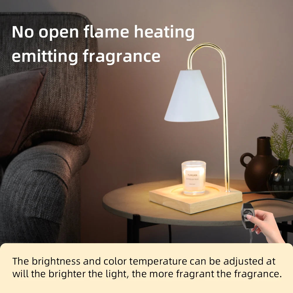 Candle Warmer Lamp with Timer Dimming Melting Wax Table Lamp Home Bedroom Decor Nightlight Creative Aromatherapy Desk Light Gift-Serilas
